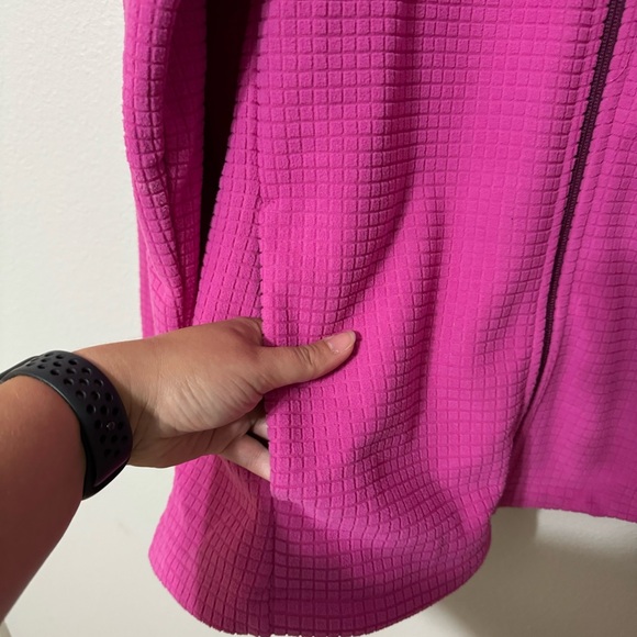 Land’s End Grid Fleece Fuchsia Zippered Jacket—XXL - Picture 5 of 11